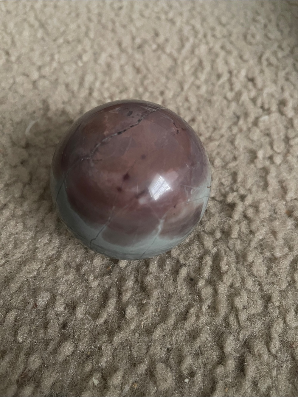 Polished Rose and Gray Agate Sphere